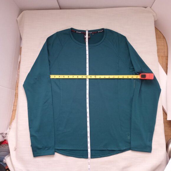 Spyder Activewear Women's LongSleeve T-shirt Sports Teal Green Thumb Holes Sz XL - Picture 3 of 5